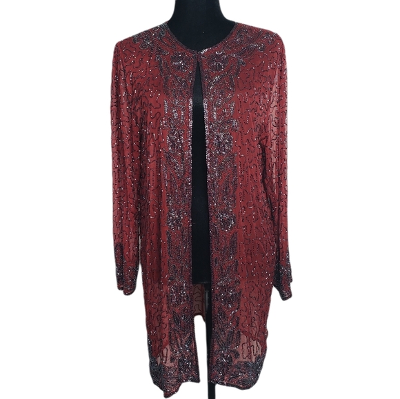 Hand Made Sheer Embroidered Cardigan - Picture 1 of 7